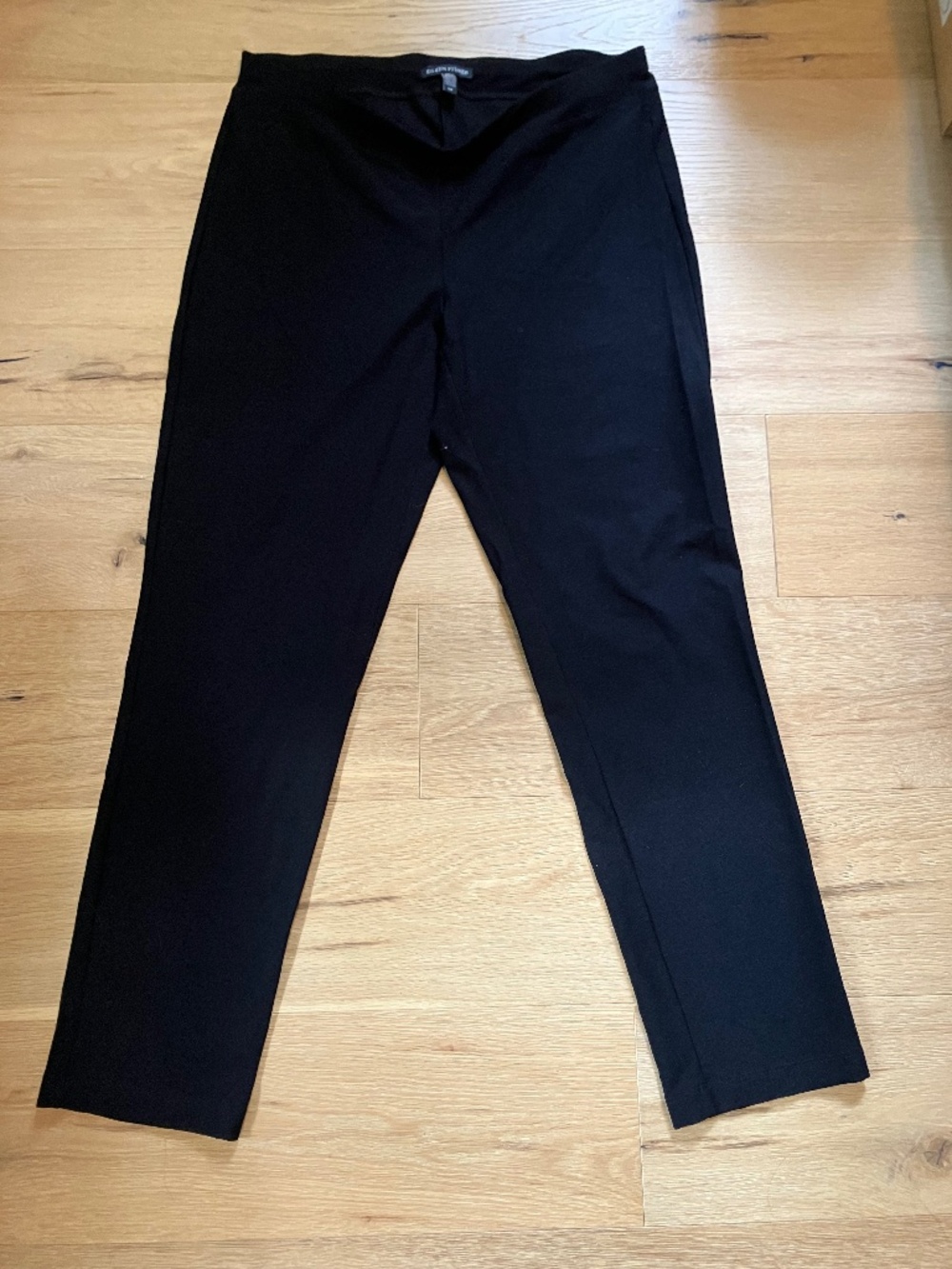 Eileen Fisher Black System Stretch Pull-On Straight Leg Pants Size S/P